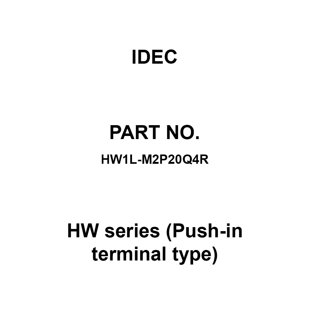 IDEC HW Series (Push-in terminal type) 2A Push-In Type 600 V, HW1L-M2P20Q4R