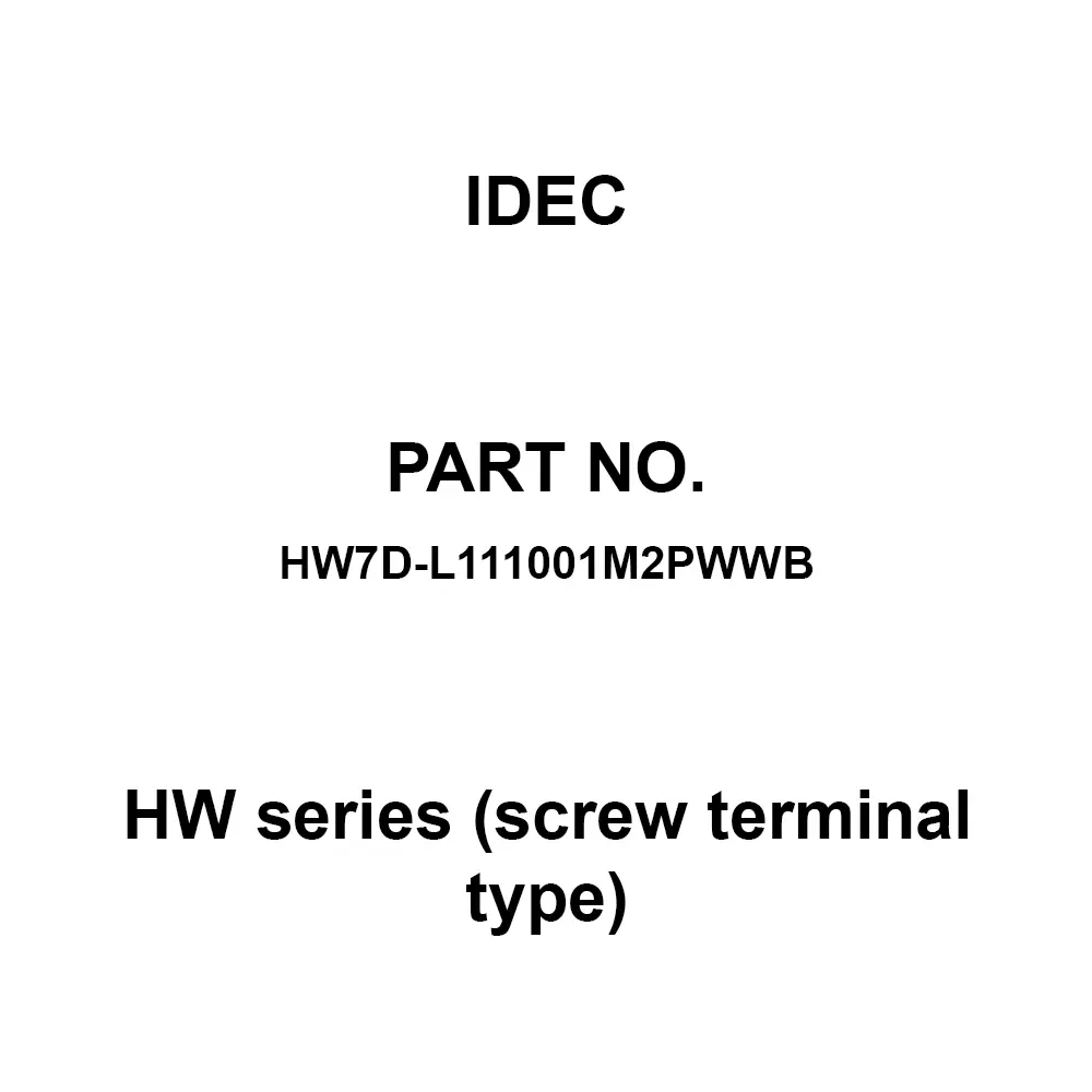 IDEC HW Series (screw terminal type) 2-Point Push Button Switch (With Indicator Light), HW7D-L111001M2PWWB
