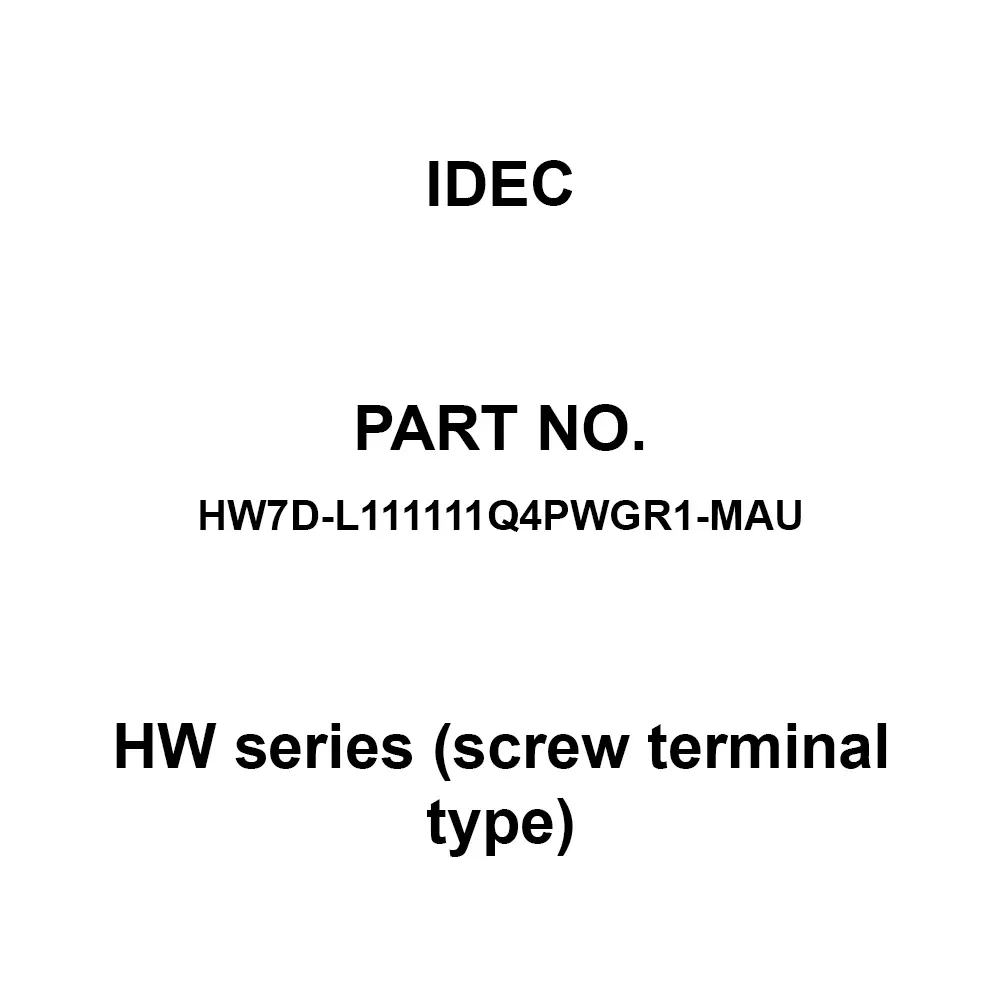 IDEC HW Series (screw terminal type) 2-Point Push Button Switch (With Indicator Light), HW7D-L111111Q4PWGR1-MAU