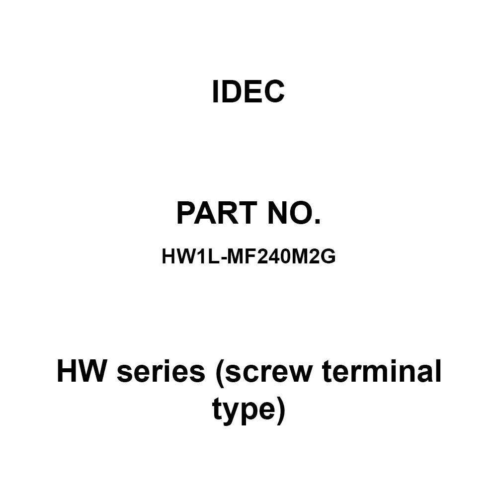 IDEC HW Series (screw terminal type) 4A M3.5 Screw Terminal 600 V, HW1L-MF240M2G