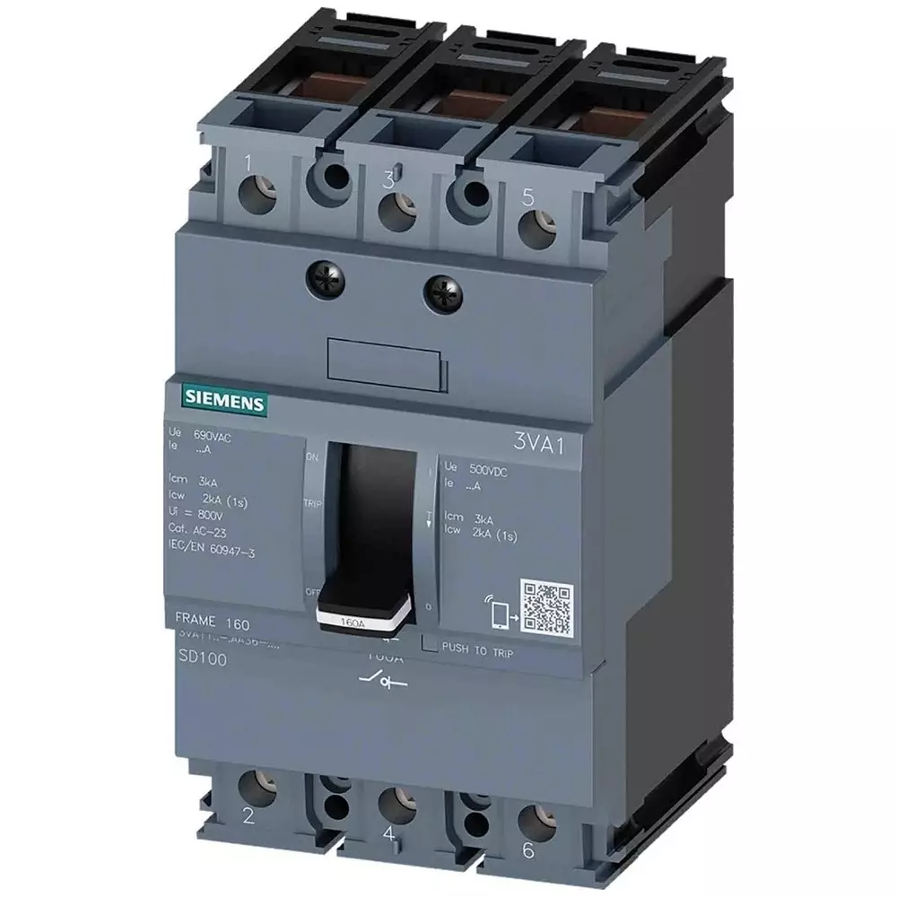 Siemens 3 Pole Isolator Switch - 160A Maximum Current, 3VA1116-1AA36-0AA0