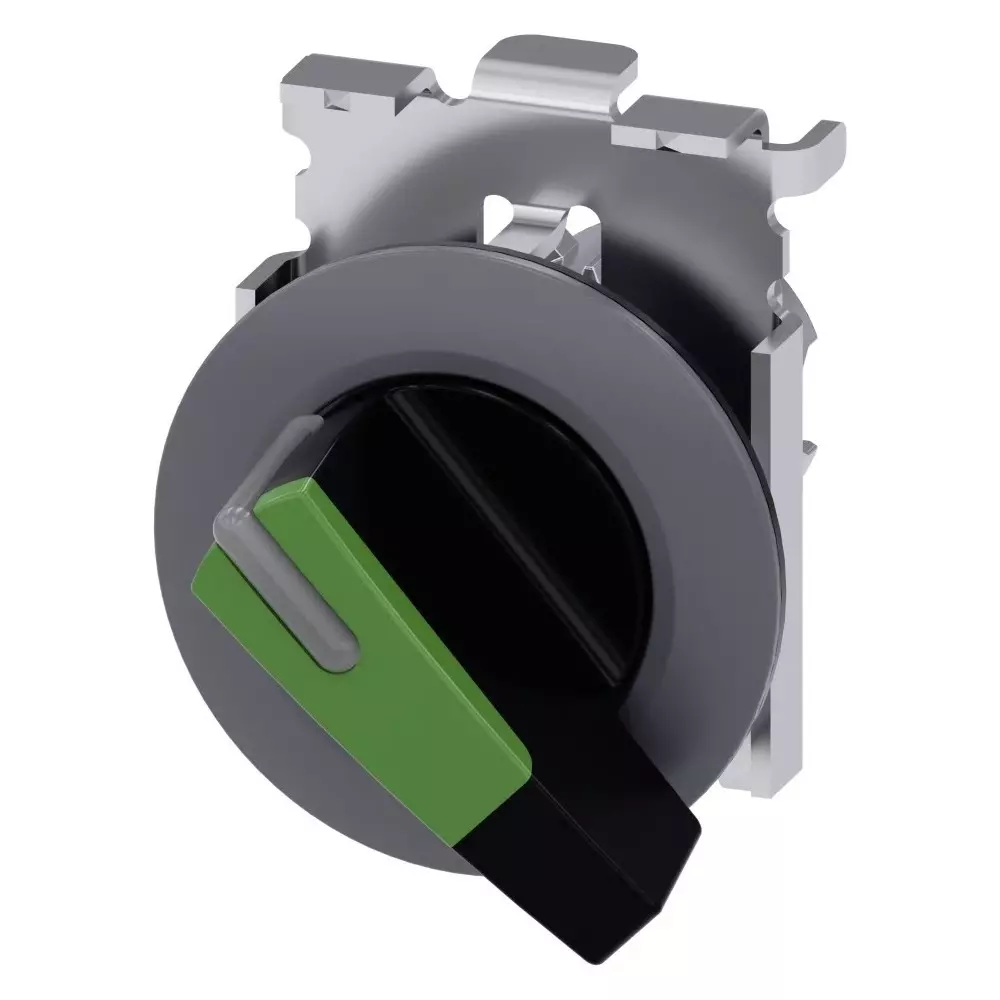 Siemens SIRIUS ACT 3SU10 Series 2 Position Selector Switch Head, 30mm Cutout, 3SU1062-2EC40-0AA0