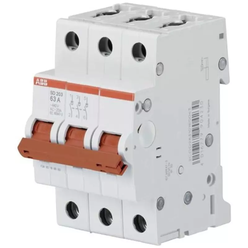 ABB 3P Pole Isolator Switch - 40A Maximum Current, 2CDD283101R0040SD203/40