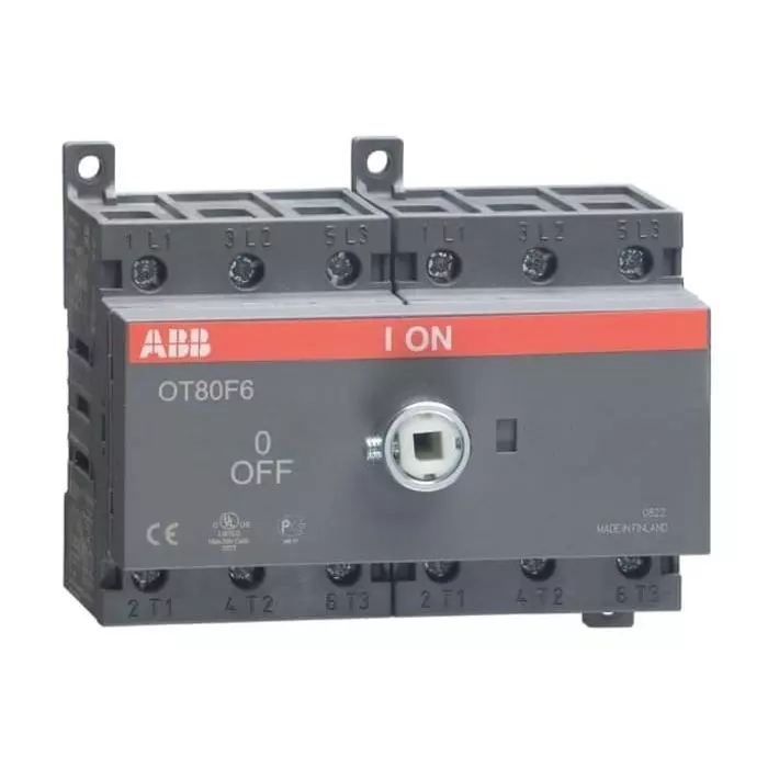 ABB OT Pole Base Mounting Switch Disconnector - 80A Maximum Current, 37kW Power Rating, IP20, 1SCA105427R1001 OT80F6