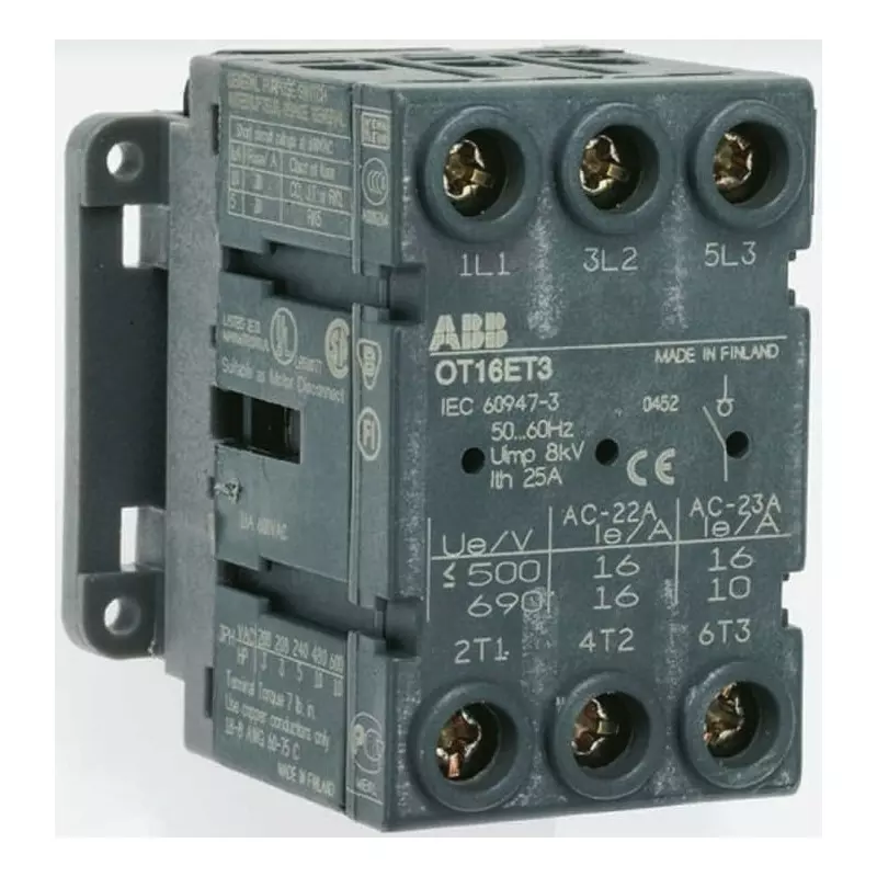 ABB 3P Pole Panel Mount Isolator Switch - 100A Maximum Current, 37kW Power Rating, IP20, OT100FT31SCA105023R1001