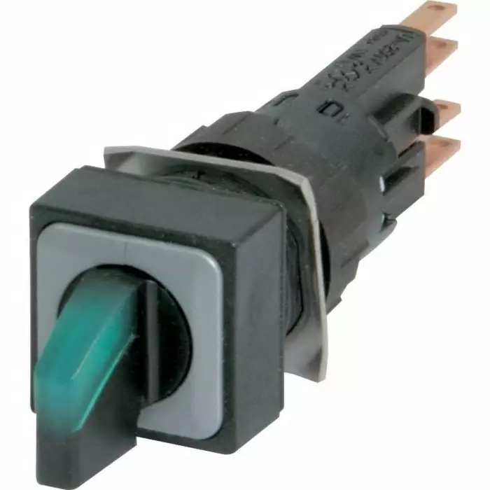 EATON RMQ16 Series 2 Position Selector Switch Head, 16 mm Cutout, Black/Green Handle, 040350 Q18LWK1R-GN