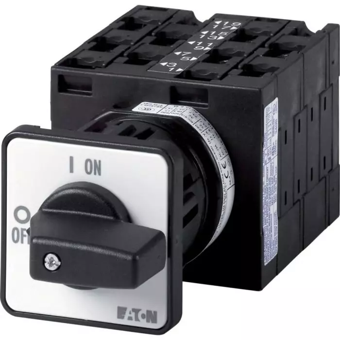 EATON 2P 10 Position 45° On-Off Cam Switch, 690 V (Volts), 32A, Toggle Actuator, 004035 T3-5-15133/EZ