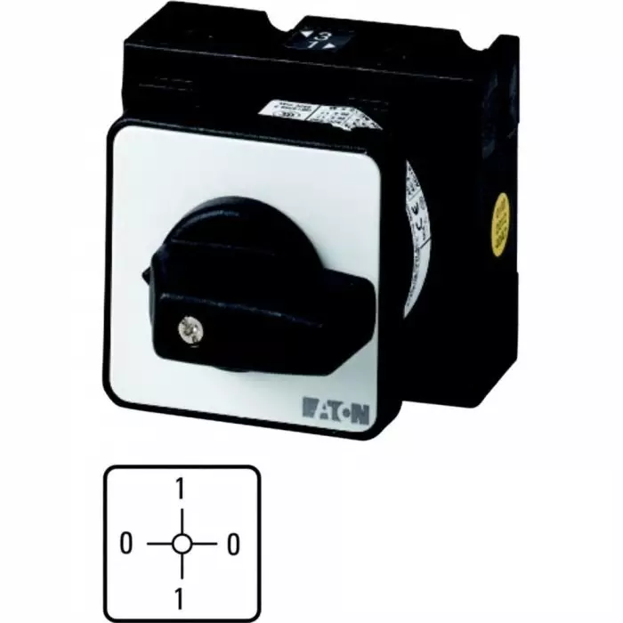 EATON 2P 4 Position 90° Changeover Cam Switch, 690 V (Volts), 32A, Short Lever Actuator, 003071 T3-2-8060/E
