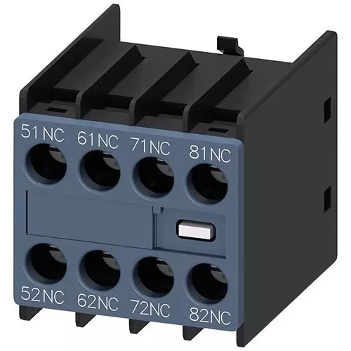 Siemens Panel Mount Auxiliary Switch 4 Form B (4PST-NC) Non-Illuminated 10 Amp, 982-3RH29111GA04