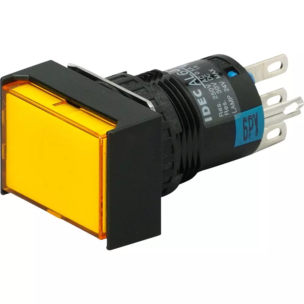 IDEC A6 Series Illuminated Pushbutton Switch (Long Square) 1C Solder Terminal Led, Al6H-M14Y