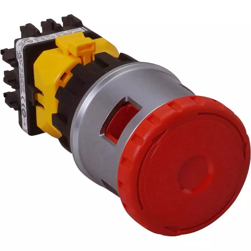 IDEC Xn Series Push Button Switch For Emergency Stop Diameter 30 Padlock Compatible Type M3 Screw Terminal Bright Red, Xn4E-Bl413Mrh