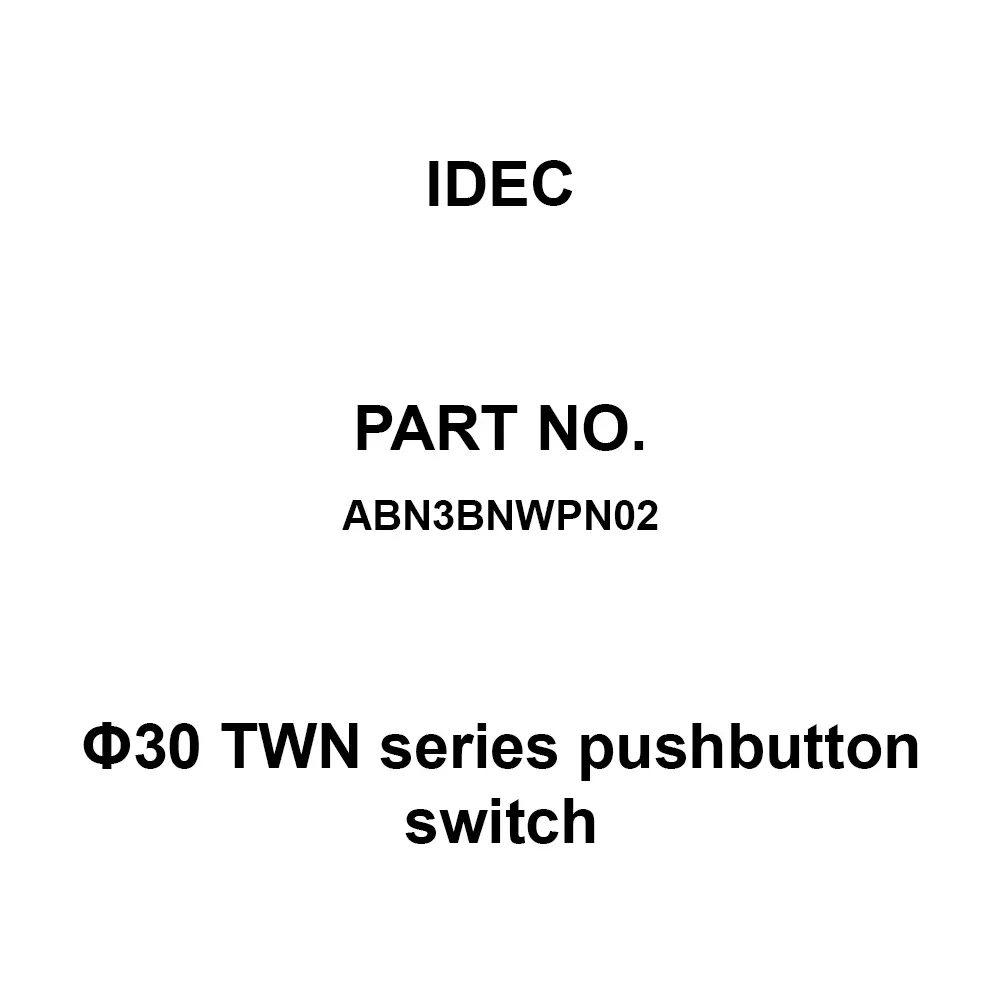 IDEC Φ30 TWN Series pushbutton switch Button, ABN3BNWPN02 (Pack of 2 Pcs)