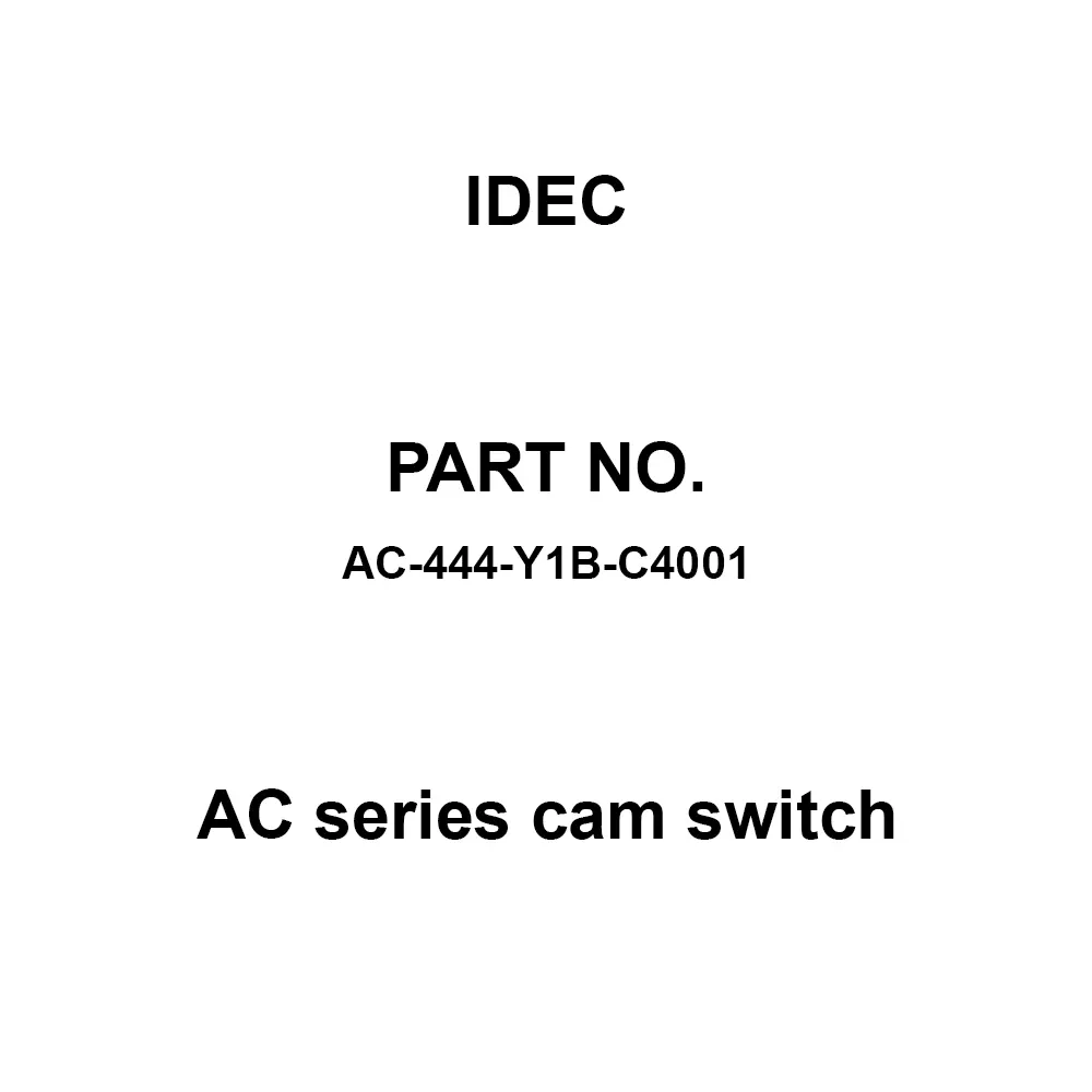IDEC AC Series cam switch 600 V Silver 10A, AC-444-Y1B-C4001