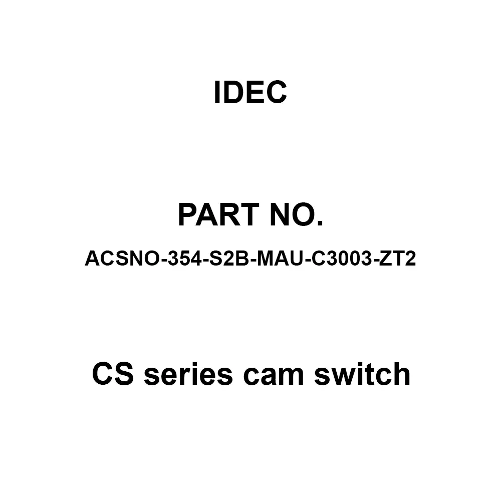 IDEC CS Series cam switch 600 V Gold Plate 10A, ACSNO-354-S2B-MAU-C3003-ZT2