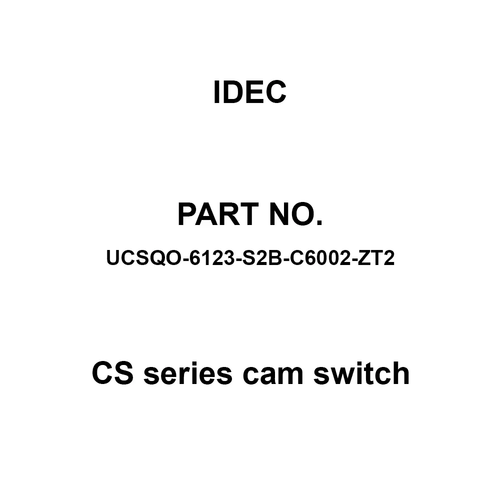 IDEC CS Series cam switch 600 V Silver Contacts 10A, UCSQO-6123-S2B-C6002-ZT2