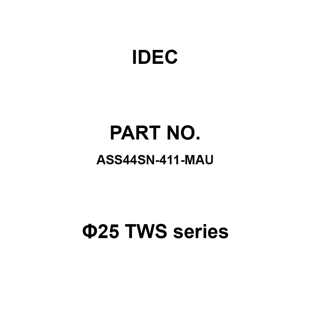 IDEC Φ25 TWS Series 4S M3.5 Screw Terminal 600 V, ASS44SN-411-MAU