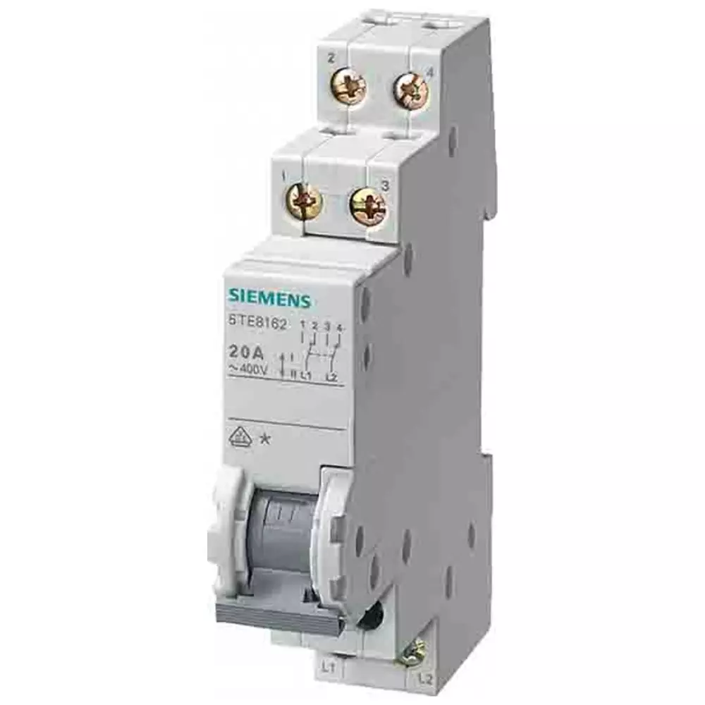 Siemens 1P Pole DIN Rail Isolator Switch - 20A Maximum Current, 5TE8151