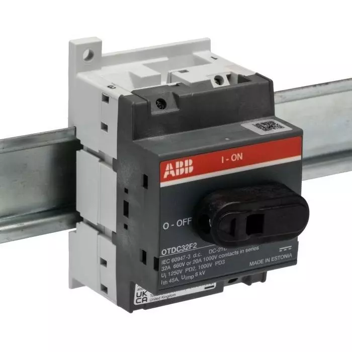 ABB 2P Pole Isolator Switch - 32A Maximum Current, IP20, OTDC32F21SCA121456R1001