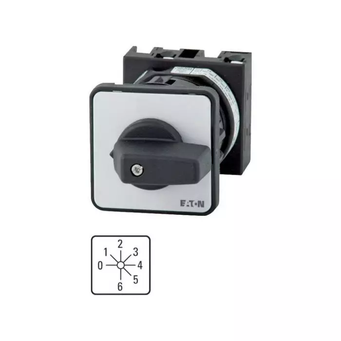 EATON 1P 7 Position 45° Multi Step Cam Switch, 690 V (Volts), 20A, Toggle Actuator, 012309 T0-3-145/EZ