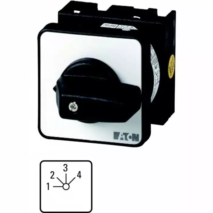 EATON 2P 4 Position 45° Multi Step Cam Switch, 690 V (Volts), 20A, Toggle Actuator, 013647 T0-4-15138/E