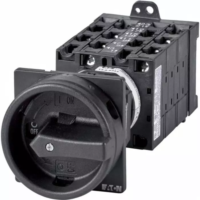 EATON 9P 1 position Position 90° On-Off Cam Switch, 690 V (Volts), 32A, Rotary Shaft Actuator, 003230 T3-6-15168/V/SVB-SW