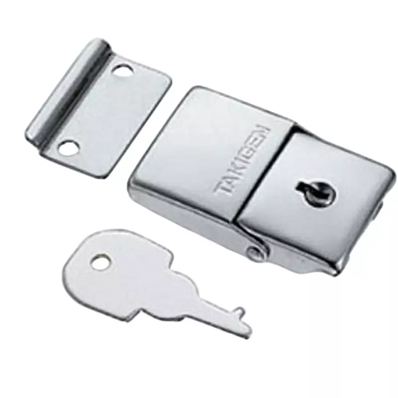 TAKIGEN Stainless Steel Square Snap Lock Gloss Barrel Polishing with Key, C-1083