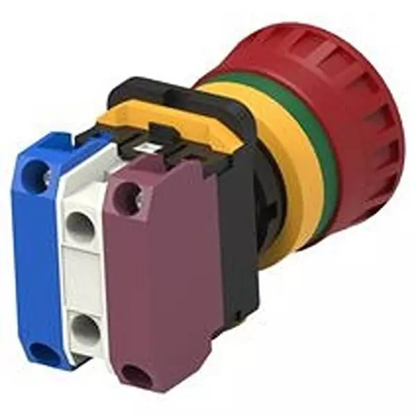 ALCOSWITCH - TE CONNECTIVITY E-STOP SWITCH, SPST-NO/SPST-NC, 10A, 24VAC, PBES22L113R