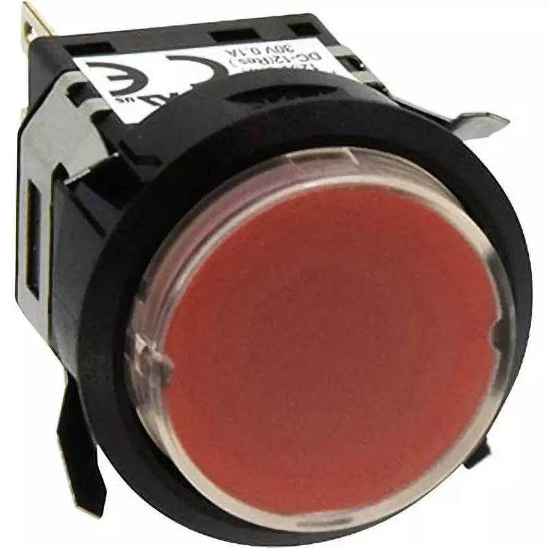 IDEC Ma Series Push Button Switch (Round) 1C Soldering Tab 110 Terminal Red, Ma8B-M119Lr