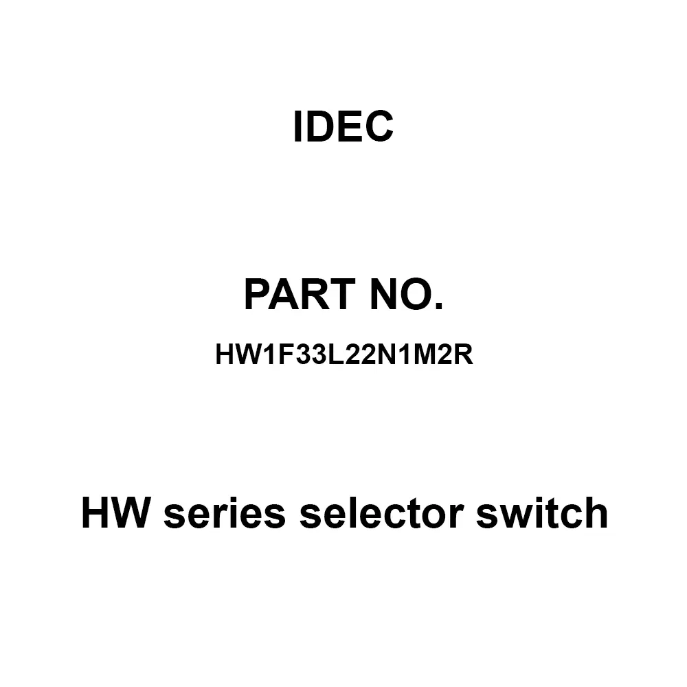 IDEC HW Series selector switch 600 V Silver Contacts 10A, HW1F33L22N1M2R