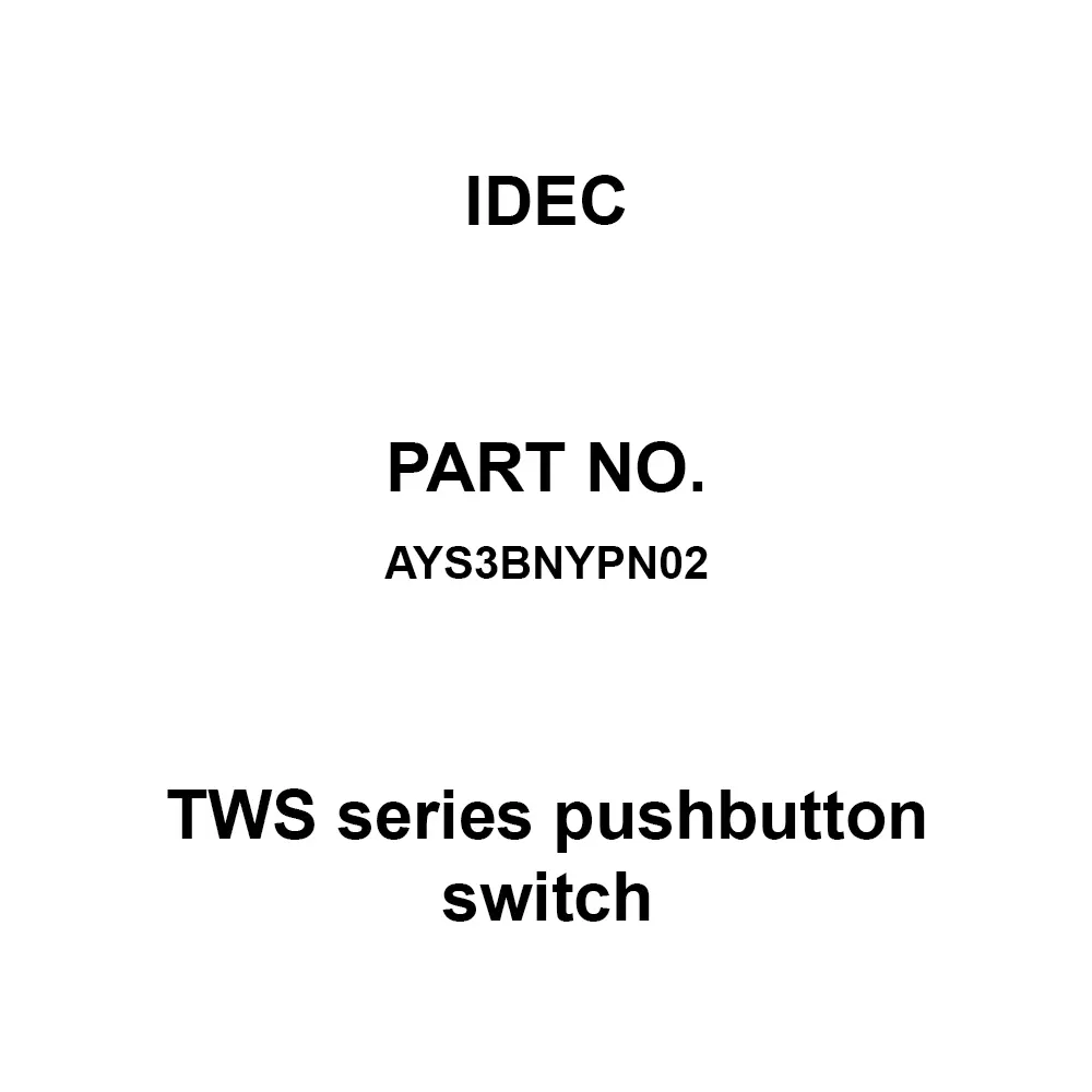 IDEC TWS Series pushbutton switch Button Polyacetal Resin, AYS3BNYPN02 (Pack of 2 Pcs)