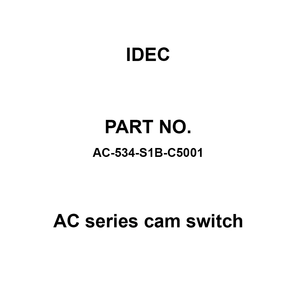 IDEC AC Series cam switch 600 V Silver 10A, AC-534-S1B-C5001