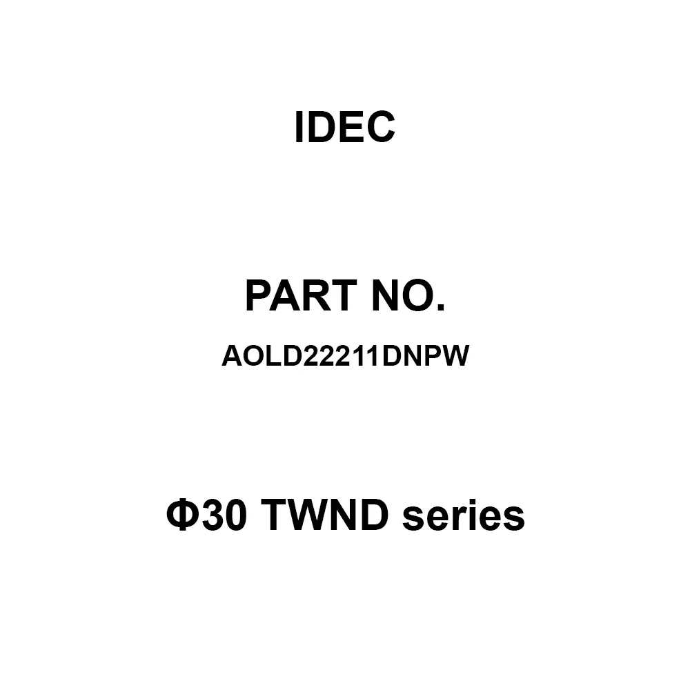 IDEC Φ30 TWND Series 1A1B M3.5 Screw Terminal 600 V, AOLD22211DNPW