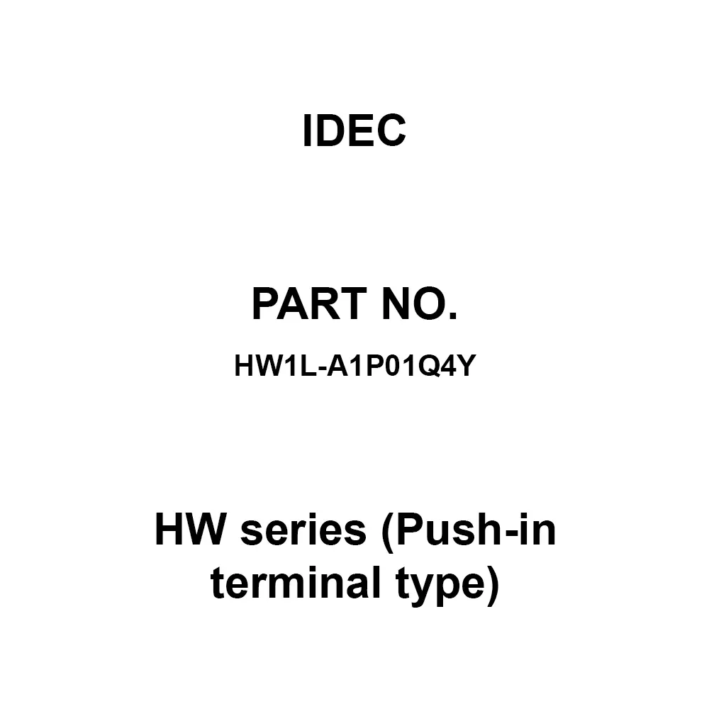 IDEC HW Series (Push-in terminal type) 1B Push-In Type 600 V, HW1L-A1P01Q4Y