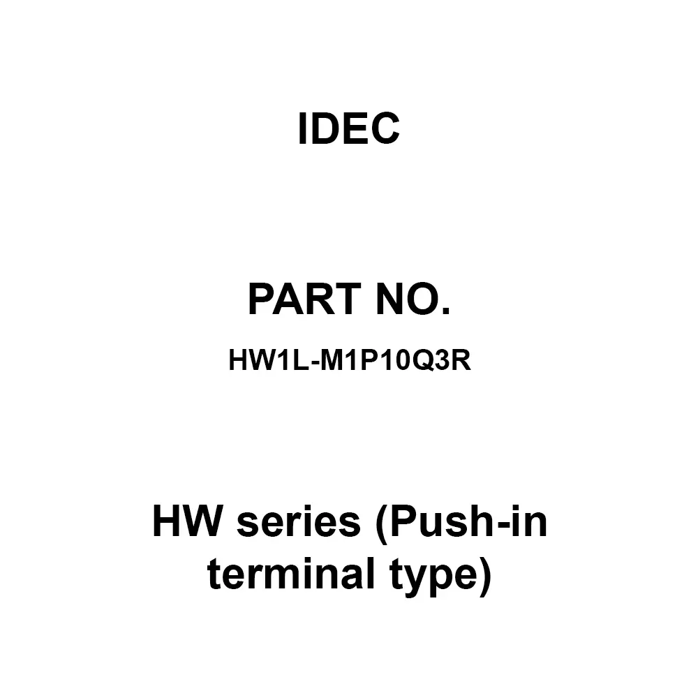 IDEC HW Series (Push-in terminal type) 1A Push-In Type 600 V, HW1L-M1P10Q3R