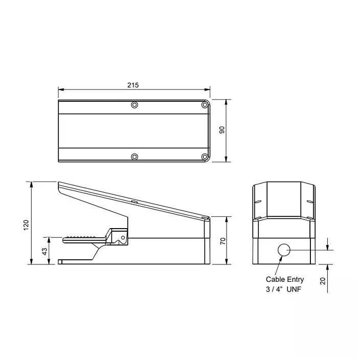jai-balaji-foot-switch-with-guard-1no1nc-contact-600-v-ac-insulation-voltage-15-amp-thermal-current-jbmsg-27-pack-of-10