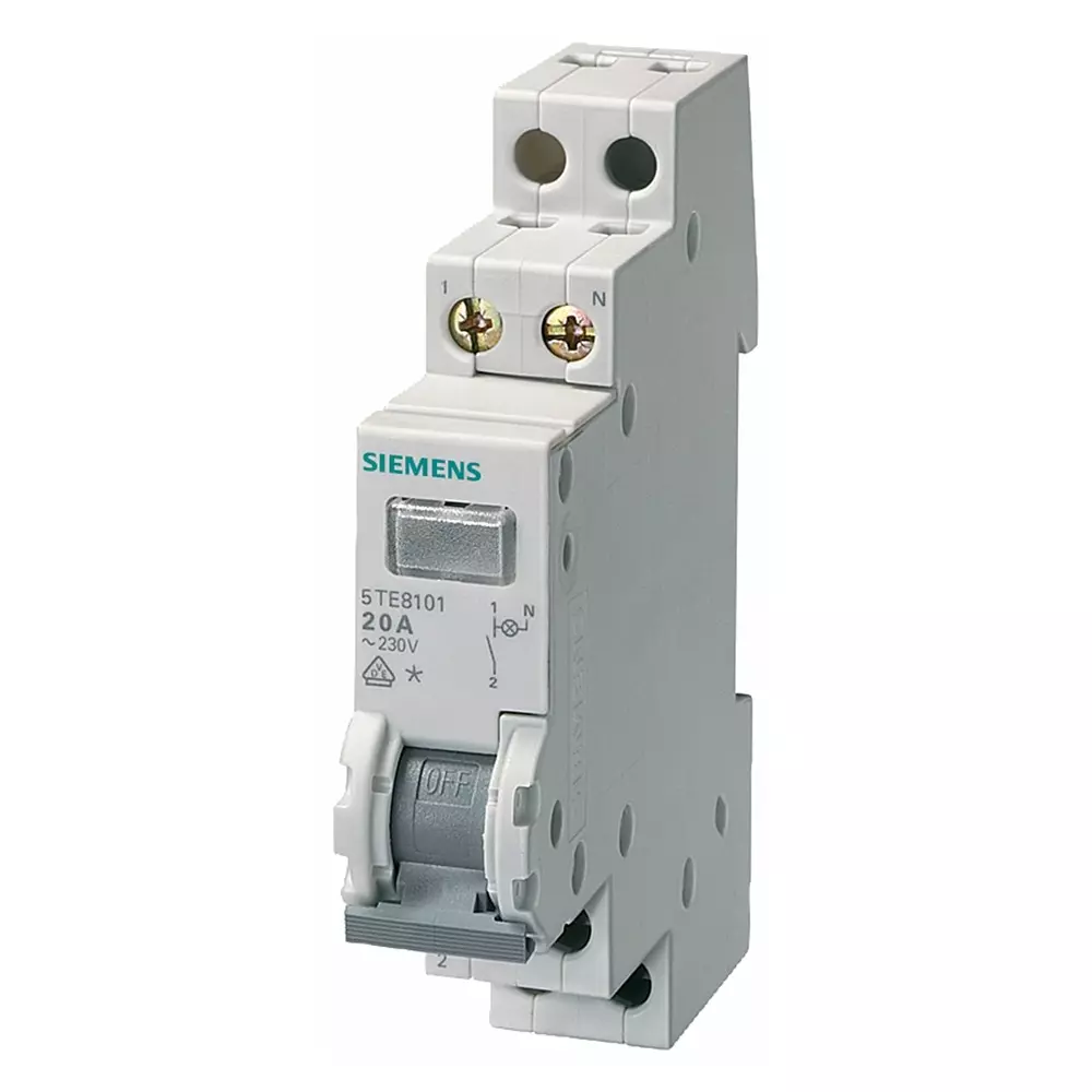 Siemens 2P Pole Non-Fused Switch Disconnector - 20A Maximum Current, 5TE8102