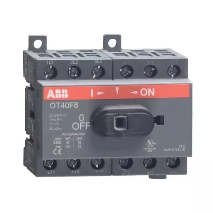 ABB OT Pole Base Mounting Switch Disconnector - 25A Maximum Current, 9kW Power Rating, IP20, 1SCA104880R1001 OT25F6