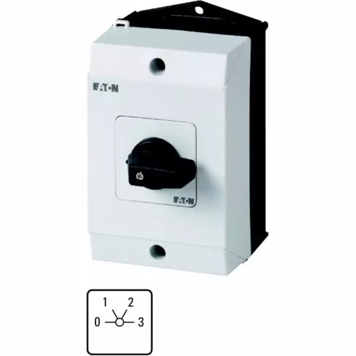 EATON 1P 4 Position 60° Rotary Cam Switch, 690 V AC, 20A, Toggle Actuator, 222626 T0-2-92/I1