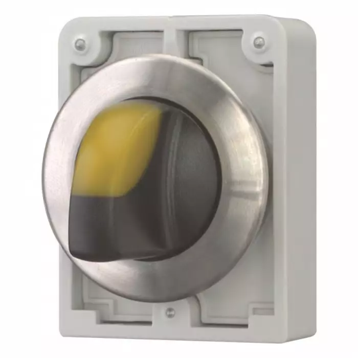 EATON Series M30 Series 3 Position Selector Switch Head, 30 mm Cutout, Yellow Handle, 188076 M30I-FWRLK3-Y