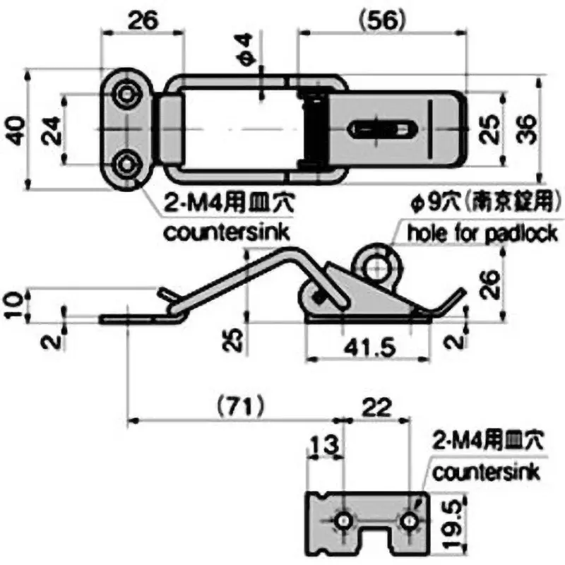TAKIGEN Stainless Steel Neck Long Snap Lock Barrel Polishing with Keyhole, C-1142-1