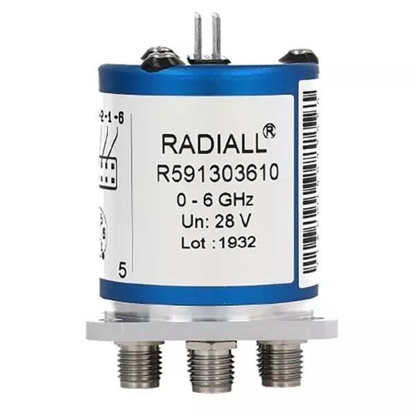 RADIALL Coaxial Switch Solder Pin Termination SP6T 12 V DC, R591762600