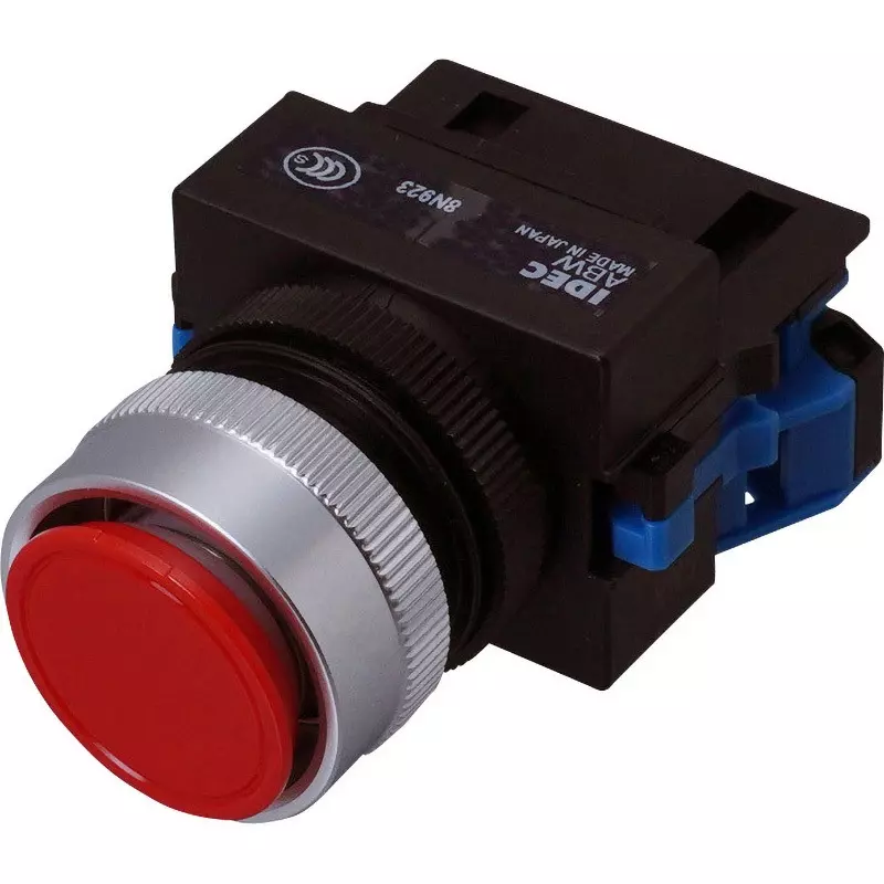 IDEC Diameter 22 Tw Series Push Button Switch Flat Type 1A Screw Terminal Red, Abw110R