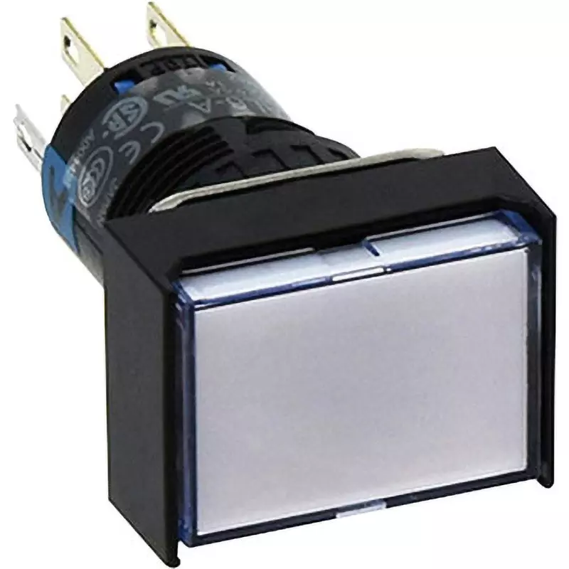 IDEC A6 Series Illuminated Pushbutton Switch (Long Square) 1C Solder Terminal Led, Al6H-A14Jw