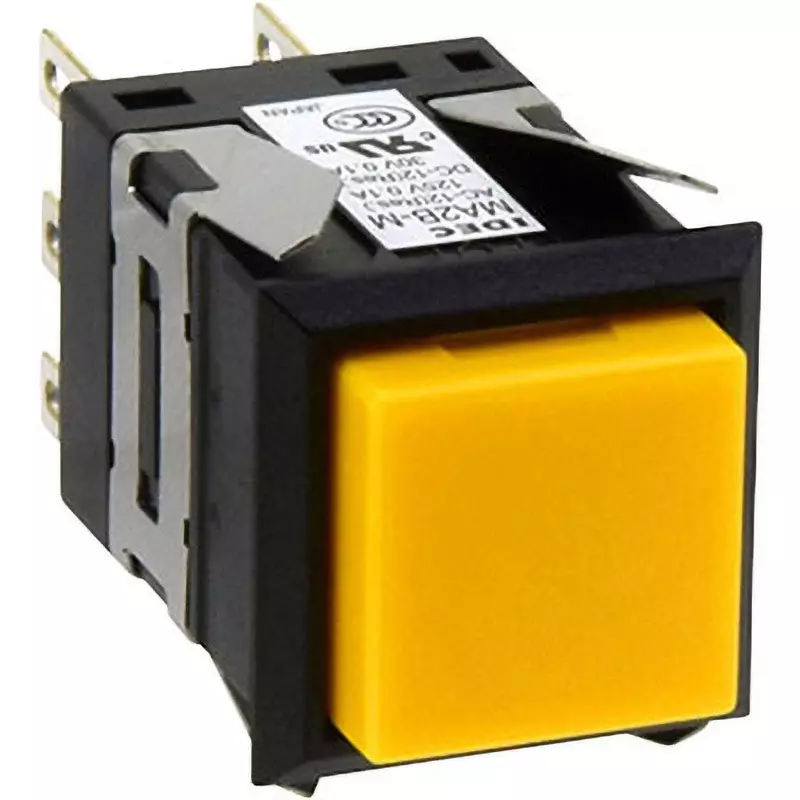 IDEC Ma Series Push Button Switch (Square) 1C Soldering Tab 110 Terminal Yellow, Ma2B-M119Y
