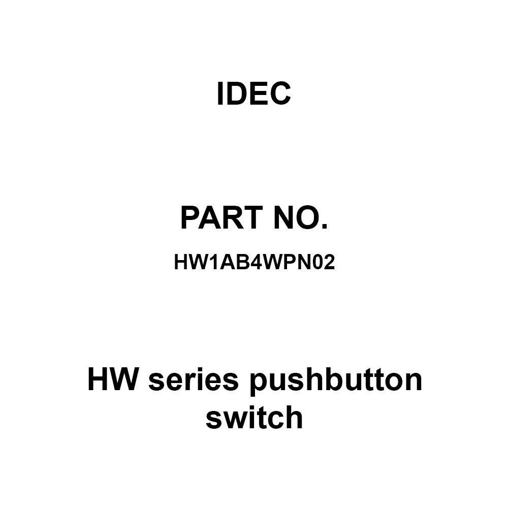 IDEC HW Series pushbutton switch Button Polyacetal Resin, HW1AB4WPN02 (Pack of 2 Pcs)