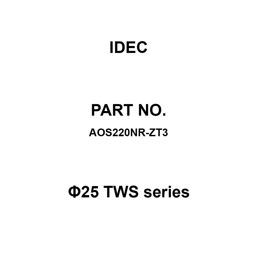 IDEC Φ25 TWS Series 2A M3.5 Screw Terminal 600 V, AOS220NR-ZT3