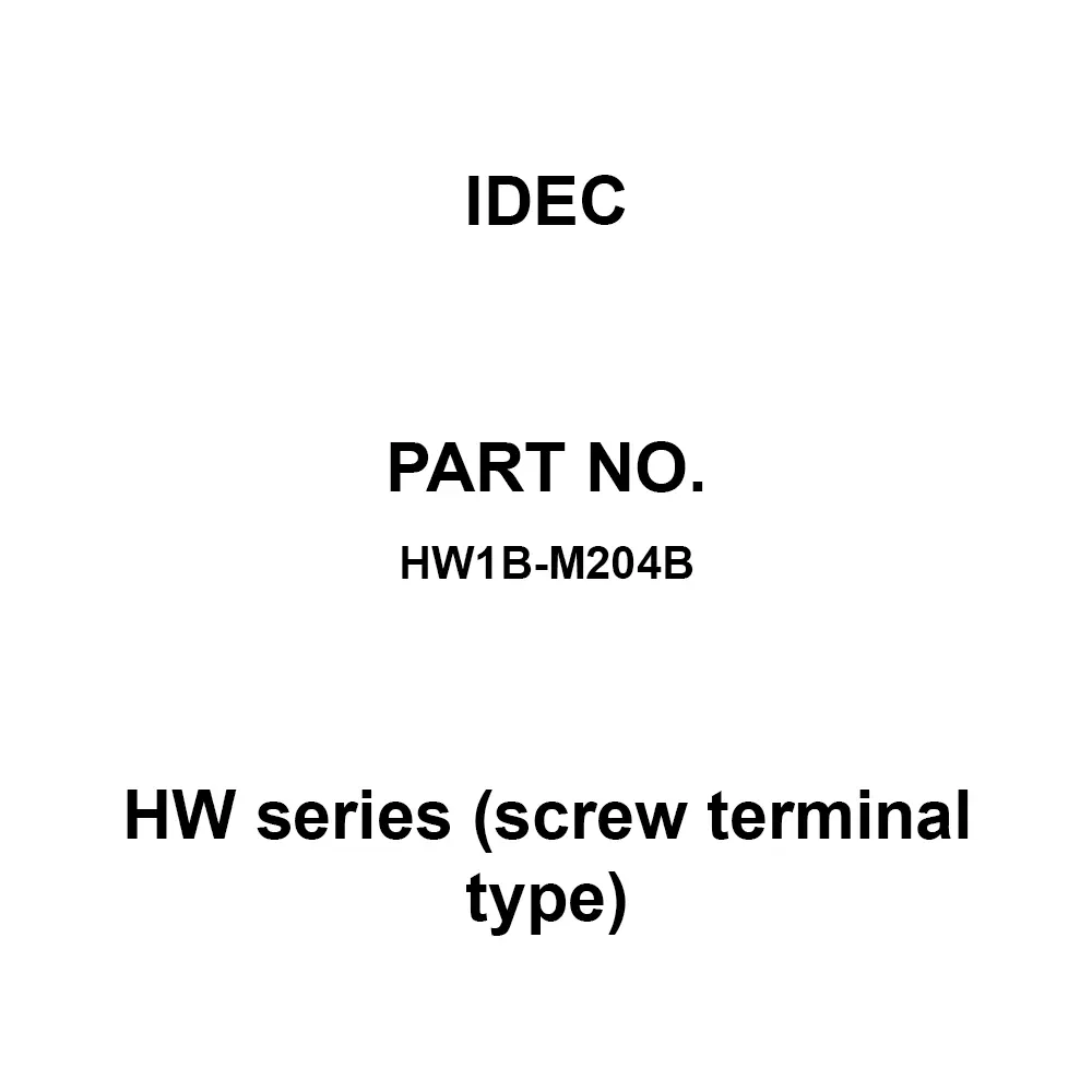 IDEC HW Series (screw terminal type) 4B M3.5 Screw Terminal 600 V, HW1B-M204B