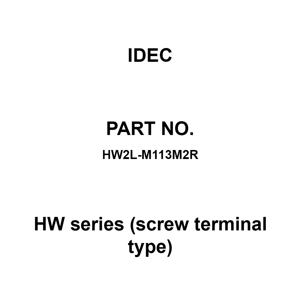 IDEC HW Series (screw terminal type) 1A3B M3.5 Screw Terminal 600 V, HW2L-M113M2R