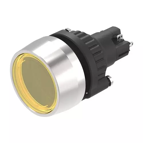 EAO PB SWITCH, SPST, 5A, 250VAC, YEL, PANEL, K14-131.121071