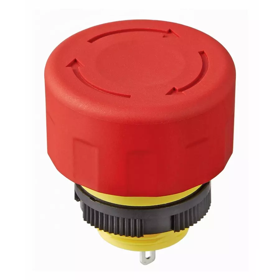 NKK SWITCHES E-STOP SWITCH, SPST-NC, 0.5A, 24VDC, FF0116BBCAEA01